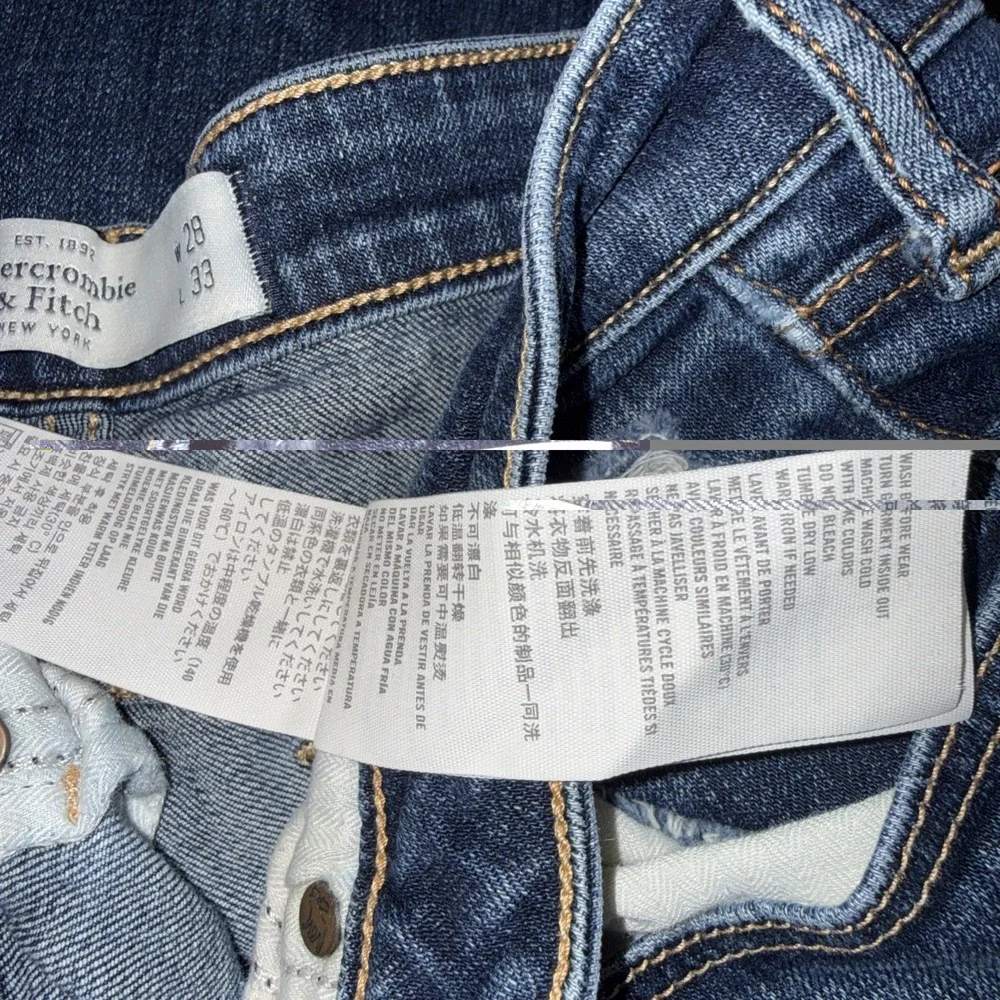 Abercrombie Distressed Y2K Preppy Blue The A & F Skinny Jeans Women Size 28 | 6R